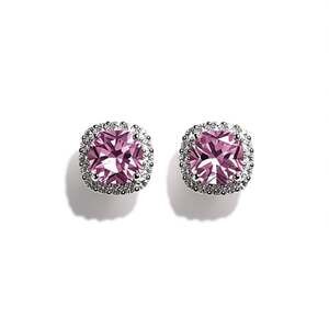 Nanette Lepore 925 Sterling Silver Cubic Zirconia Halo Stud Earrings